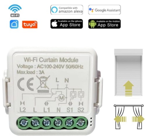 MINI STEROWNIK ROLET MARKIZ ŻALUZJI ZASŁON WIFI 1 KANAŁ TUYA