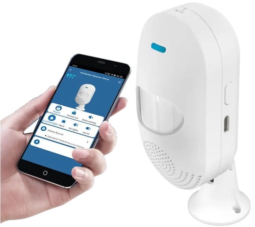 CZUJNIK RUCHU BEZPRZEWODOWY PIR DETEKTR RUCHU USB TUYA ALARM SYRENA