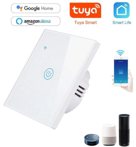 WŁĄCZNIK DOTYKOWY SZKLANY ŚWIATŁA 1 kanał WIFI BEZ N LUB Z N biały.jpg